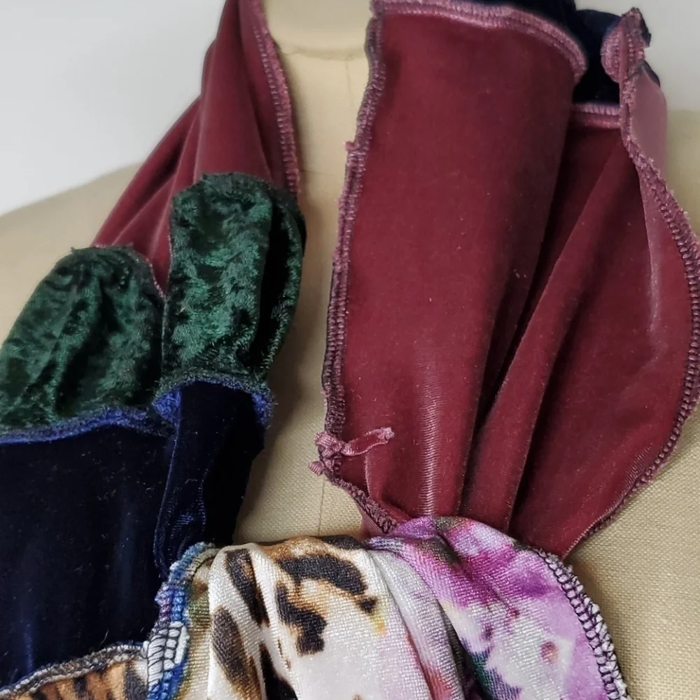 Handmade Repurposed Scarf Velvets Floral & solids